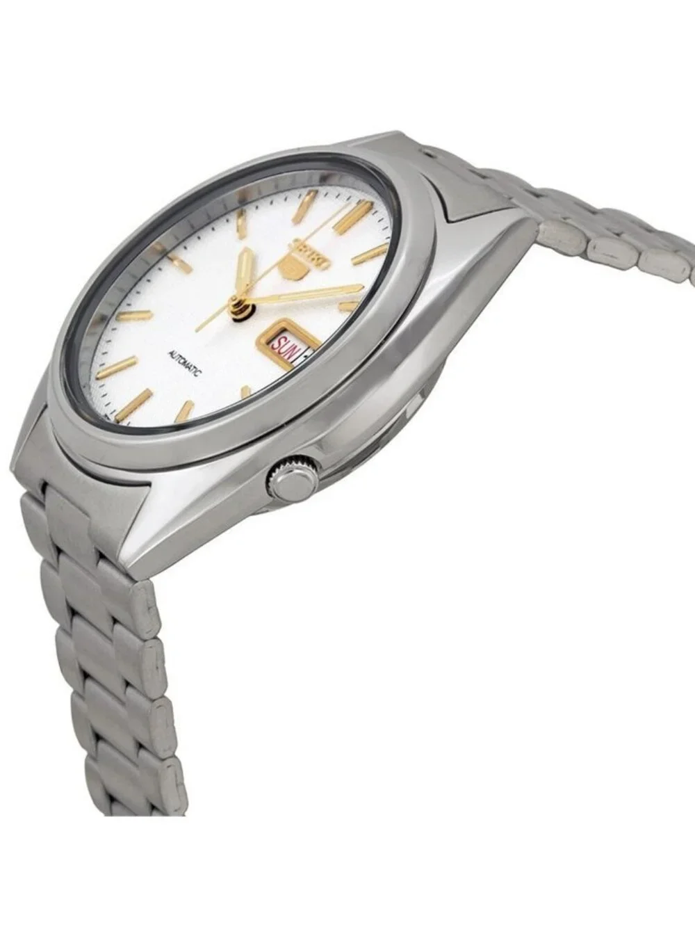 NWT Seiko Series 5 Automatic Off White Dial Men's Watch